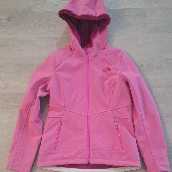 The North Face Pink WindWall Women's Full Zip Fleece Lined Hooded Jacket - Picture 1 of 11
